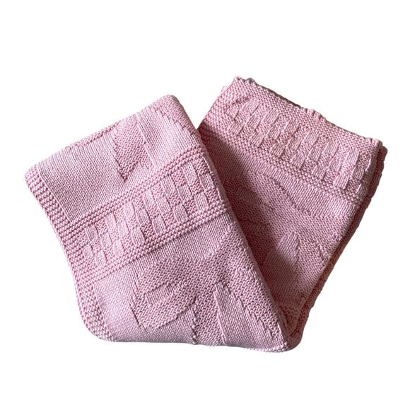 Brooks Brothers Pink Bow Knitted Throw Blanket 50x70 Designer Spring Decor NEW - Picture 4 of 15